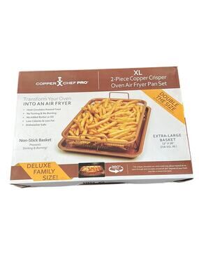 Copper Chef Pro XL 2-Piece Copper Crisper Oven Air Fryer Pan Set New in Box